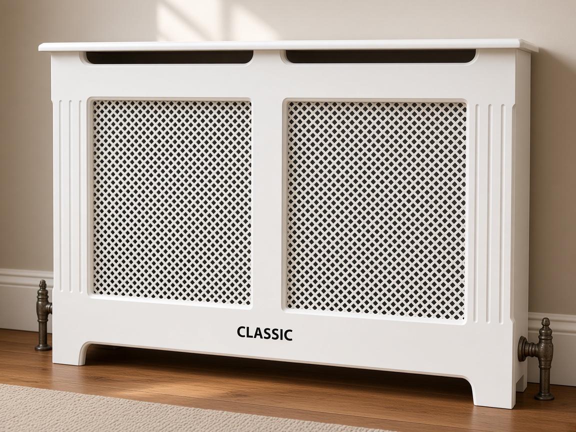 The Classic radiator cover – white with lattice grille